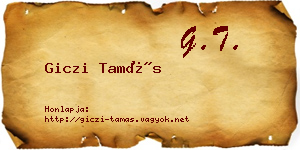 Giczi Tamás névjegykártya